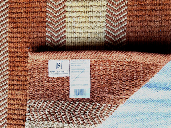 Soft Cotton and Chenille Rug / Dhurrie  KDSN-MG-1022